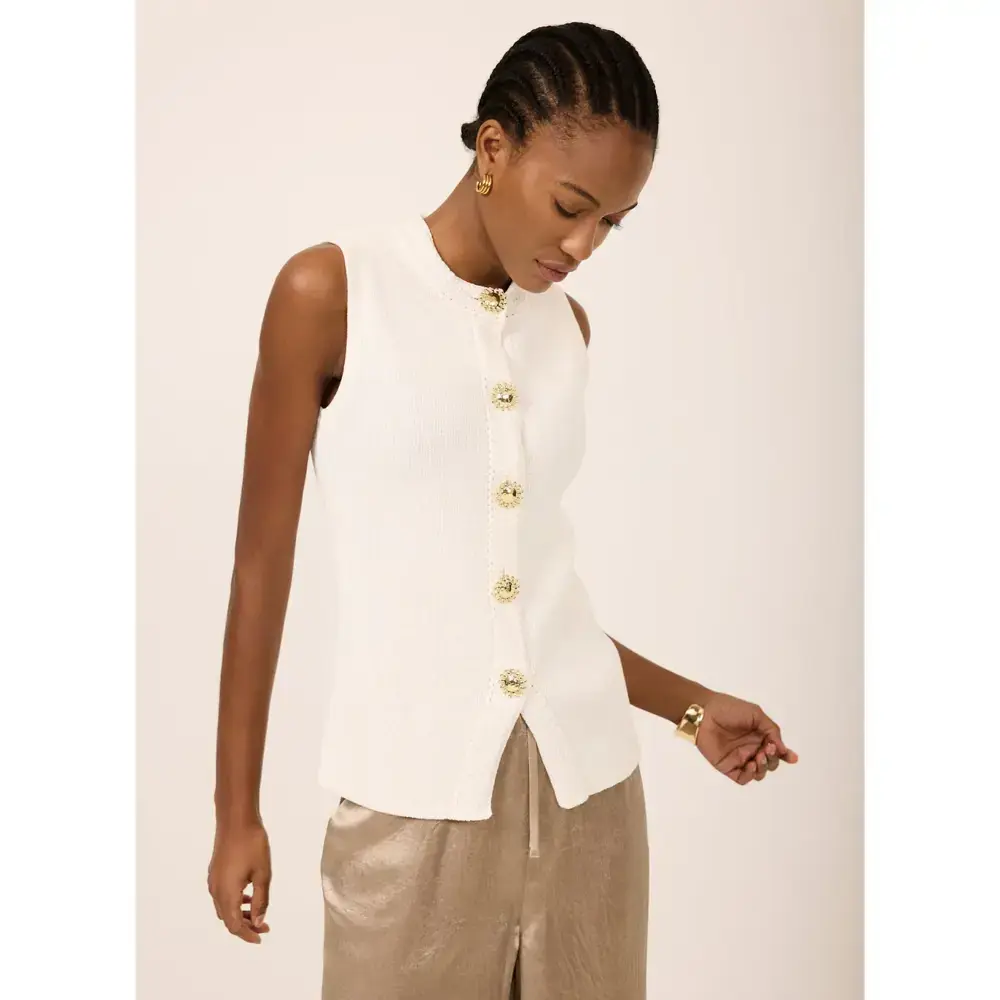 Mint Velvet Neutral Cotton Blend Waistcoat